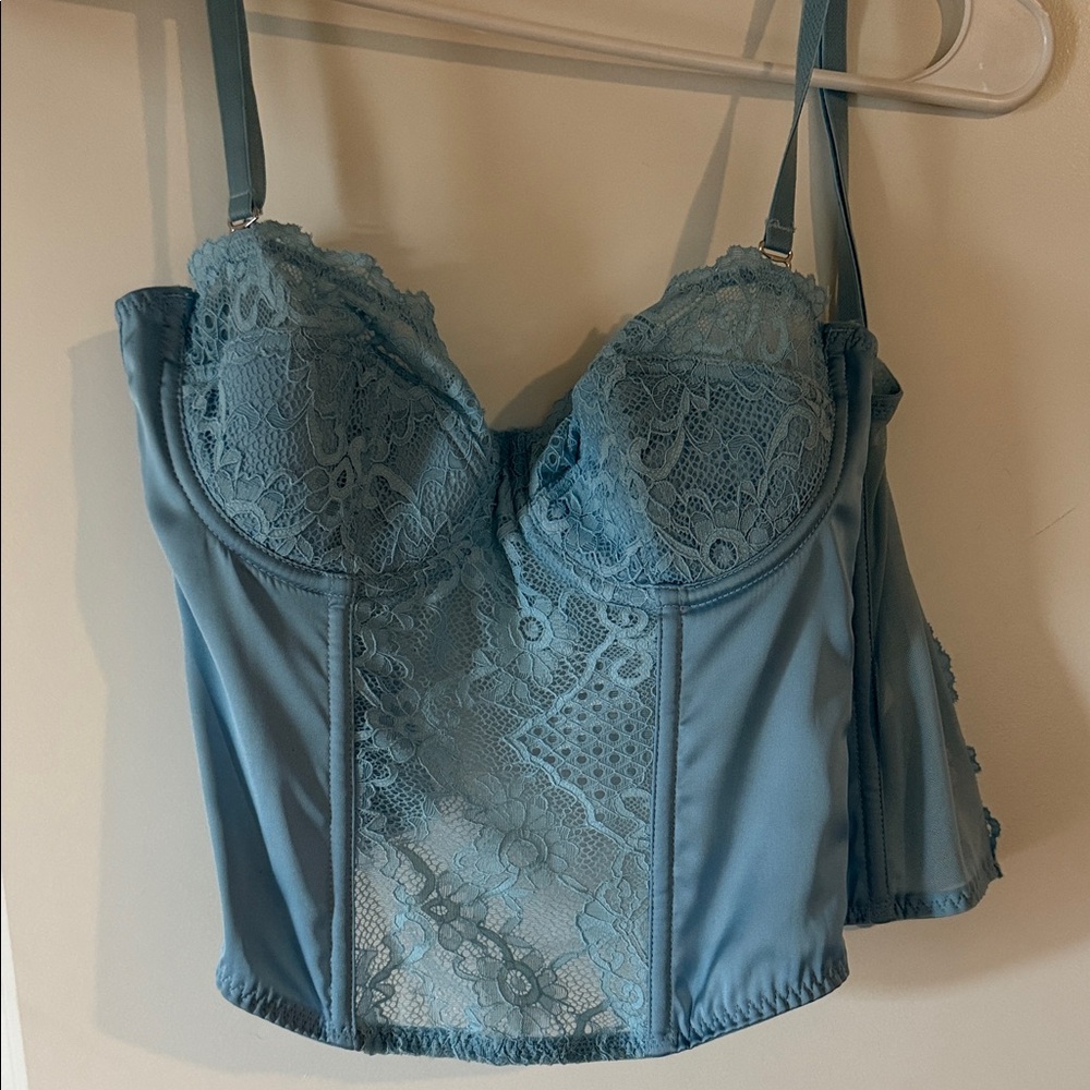 Urban Outfitters Teal Lace Bustier